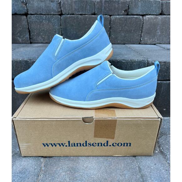 New Land's End blue suede slip on sneakers size 8 - Picture 1 of 6